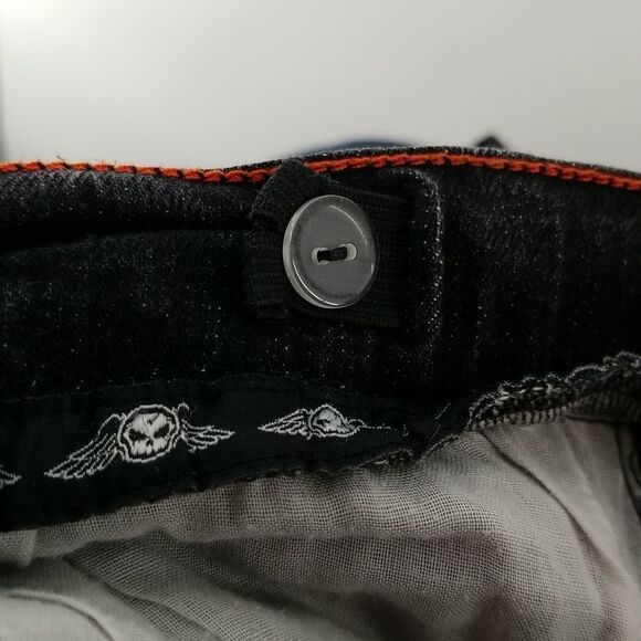 No Fear Jeans Boys Size 12 Youth Black Denim Skinny Waist Button Distressed - Picture 14 of 14